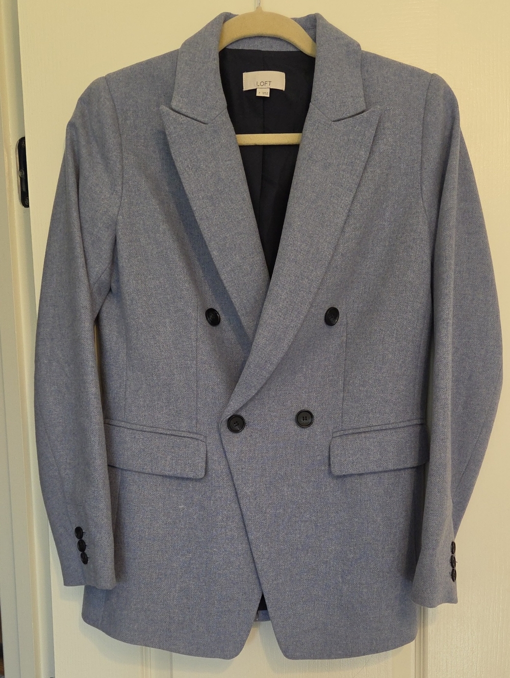 LOFT Double-Breasted Blue Blazer